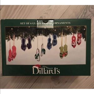 Glass Sandal Ornaments Set of 6 NIB